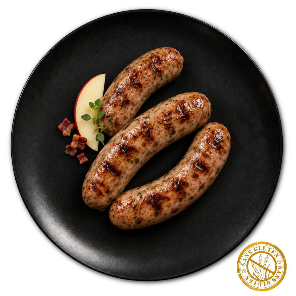 Saucisse Oie pomme et bacon (sans gluten)